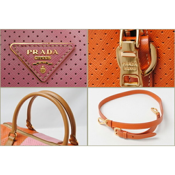 Prada Caramel Bag Saffiano Papaya Fori Mini - Picture 1 of 6